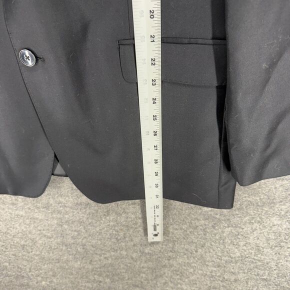 Calvin Klein Blazer Men 42 Black Button Up Collared Long Sleeve Cashmere Regular - Picture 4 of 7